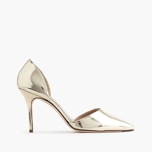 J. Crew Elsie Metallic Gold D’Orsay Pumps